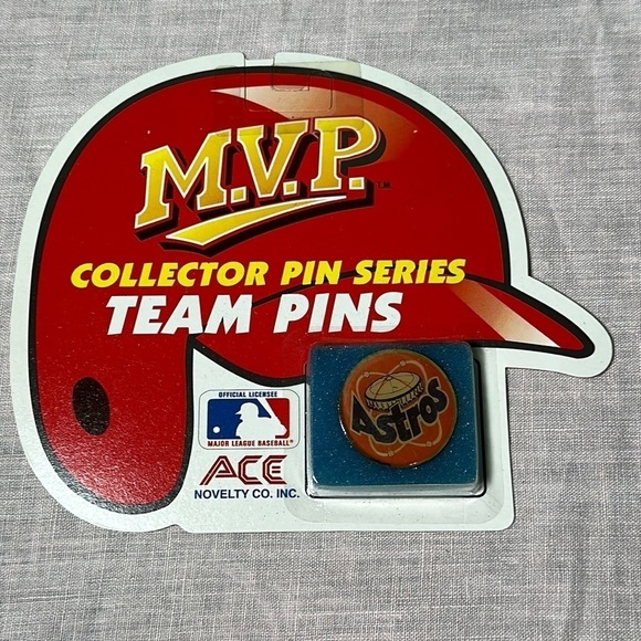 Houston Astros lapel pin Vintage 1990 MVP collector series team pins ACE Novelty - Picture 2 of 12